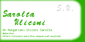 sarolta ulicsni business card